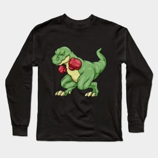 Funny dinosaur as a boxer Long Sleeve T-Shirt